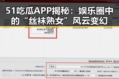 51吃瓜APP揭秘:娱乐圈中的“丝袜熟女”风云变幻